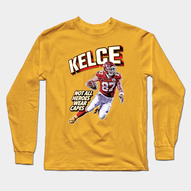 Travis Kelce Superhero Long Sleeve T-Shirt by Super Secret Villain